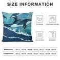 thumbnail image 5 of Whales Orcas Narwhals On Navy Polyester Body Pillow Cover Long Pillowcase with Hidden Zip Closure, 5 of 5