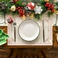 thumbnail image 2 of mubwai Xmas Pine Pink Winter Placemats Set of 4, 12x18 Inch Seasonal Christmas Table Mats for Party Kitchen Dining Decoration, 2 of 6