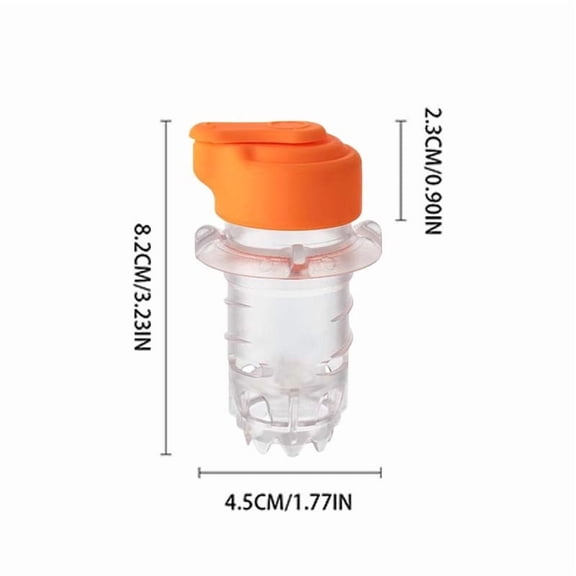 Screw-Top Manual Lemon Squeezer, Hand Press Citrus Juicer Extractor with Built-In Filter and Pour Spout, Multi-Use Orange Lime Press with Jalapeno Corer, Compact Portable Kitchen Gadget,Orange