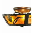 thumbnail image 6 of Meyda Tiffany 142266 Whispering Pines 3 Light 11" Wide Semi-Flush Ceiling Fixture - Bronze, 6 of 7