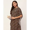 thumbnail image 5 of Moomaya Sleepwear, Printed Kaftan Maxi For Women, Round Neck Rayon Caftan Dress, 5 of 9