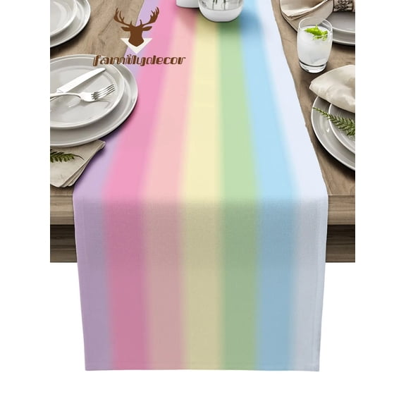 Candy Stripes Table Runner Home Wedding Decor Table Flag Mat Table Centerpieces Decoration Party Dining Long Tablecloth