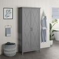 Bush Furniture Key West Tall Bathroom Storage with Doors, Cape