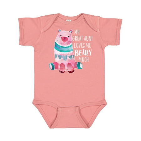 

Inktastic My Great Aunt Loves Me Beary Much with Cute Bear Gift Baby Boy or Baby Girl Bodysuit