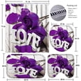 thumbnail image 6 of 4 Pcs Bathroom Shower Curtain Set, Purple Rose Shower Curtain Valentine's Day Shower Curtain Sets with Rugs(Bath Mat,U Shape and Toilet Lid Cover Mat) and 12 Hooks, 6 of 6