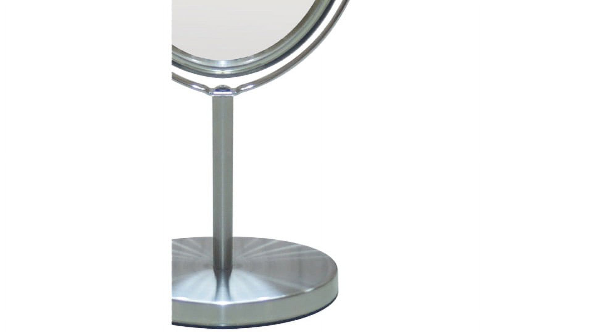 Eden Bath Oval Two Sided 5X Nickel Framed Freestanding Makeup / Shaving Mirror