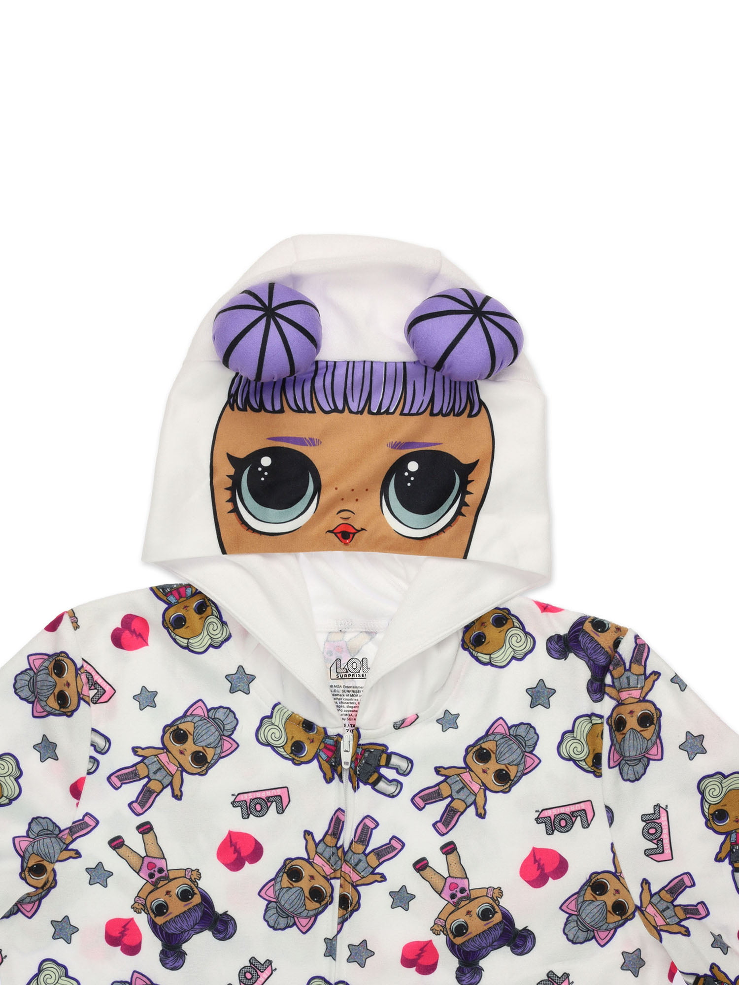 L.O.L Surprise! Girls Hooded Union Suit Pajama, Sizes 4-12