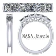 thumbnail image 3 of Nana Asscher Cut 1ctw Simulated Diamond Anniversary Ring, Pure Brilliance Zirconia & CZ Wedding Engagement Band-Silver-Size 10, 3 of 7