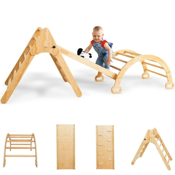 Wedanta Foldable Climbing Toys for Toddlers 4 in 1 Triangle Climber with Ramp Anthill 3