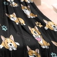 thumbnail image 3 of Cute Cartoon Corgi Blanket,Comfortable Soft Flannel Throw Blanket,All Season,Warm Lightweight Blankets for Sofa Bed Couch Living Room Chair,30"x40", 3 of 4