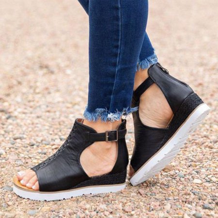 

Homedles Sandals for Women- Casual Gift for Women Comfortable Flat Summer Open toe Gladiator Sandals Black 37