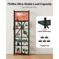 thumbnail image 4 of VEVOR 6-Tier Foldable Storage Shelf, 24W x 12D x 72H Inch Folding Metal Rack Shelving Unit, No Assembly Organizer Shelf with 5 Wheels & 4 Hooks for Pantry, Kitchen, Garage, Basement, Black, 4 of 9