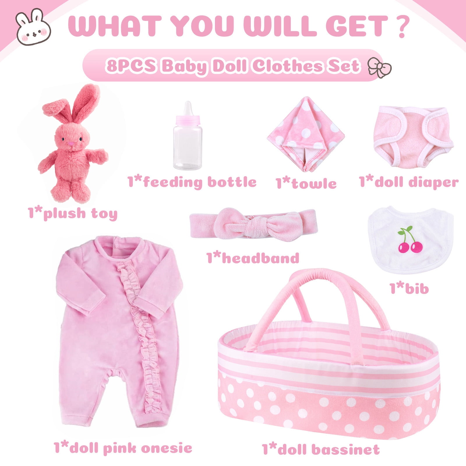 Amazon Baby Doll Clothes For 22 Inch Dolls 8-Piece Reborn Baby