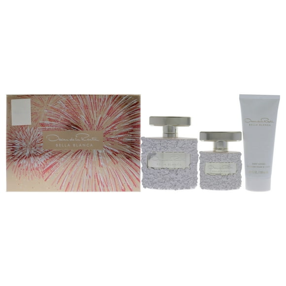 Bella Blanca de Oscar De La Renta para mujer - Set de regalo de 3 piezas: EDP en spray de 3,4 oz, loción corporal de 3,4 oz y EDP en spray de 1 oz Oscar De La Renta EDP en aerosol de 3.4 oz, loción corporal de 3.4 oz, EDP en aerosol de 1 oz 3 Pc Gift Set