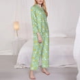 thumbnail image 3 of Fotbe Easter with eggs and flowers Pattern Long Sleeve Pajama Set for Women,Sleepwear Set,2-piece Loungewear Set,Soft PJs Comfy Nightwear with Pockets-XX-Large, 3 of 7