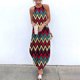 thumbnail image 2 of Vestido de verano para mujer, informal, sin mangas, cuello halter, tirantes, falda, abertura, maxivestido estampado Pompotops  ghjkhdj2424, 2 of 4