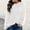 White, variant on Olyvenn Jacquard Chiffon Casual Shirts Women's Plus Size Fashion Print Solid Color Long Sleeves Bell Sleeve Blouse Crew Neck Tops Female Leisure Pink M