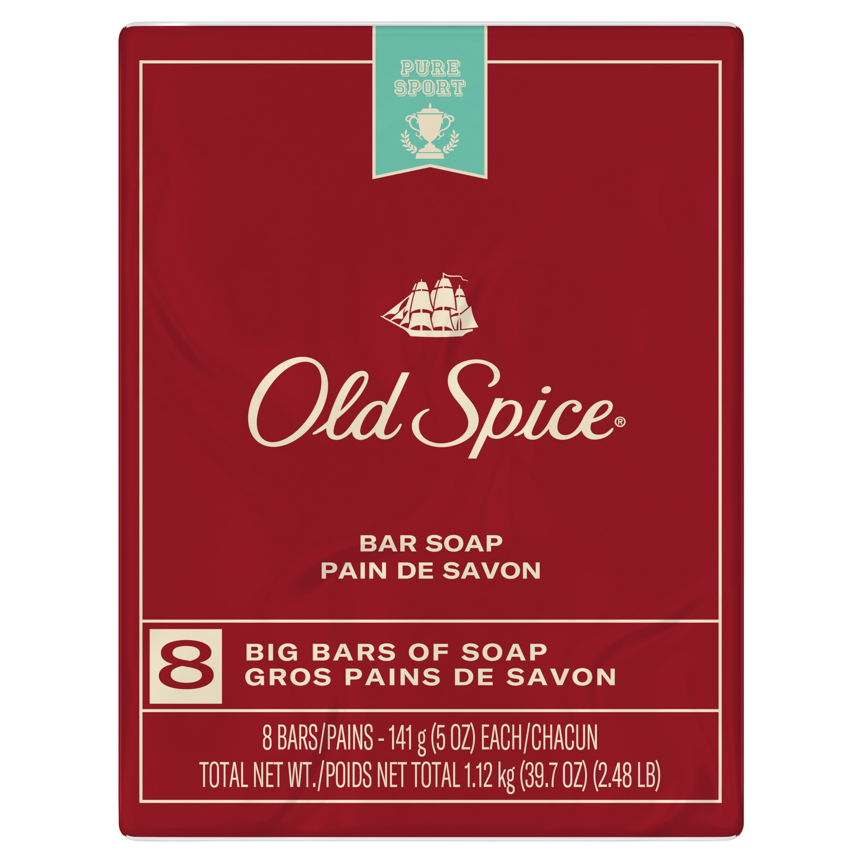 Old Spice High Endurance Pure Sport 8 Bar Soap 5 Oz.