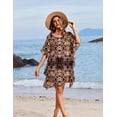 thumbnail image 6 of Ekouaer Women' Swimsuit Coverup Chiffon Floral Bathing Suit Cover Up Ruffled Summer Beachwear Bikini Coverups, 6 of 6