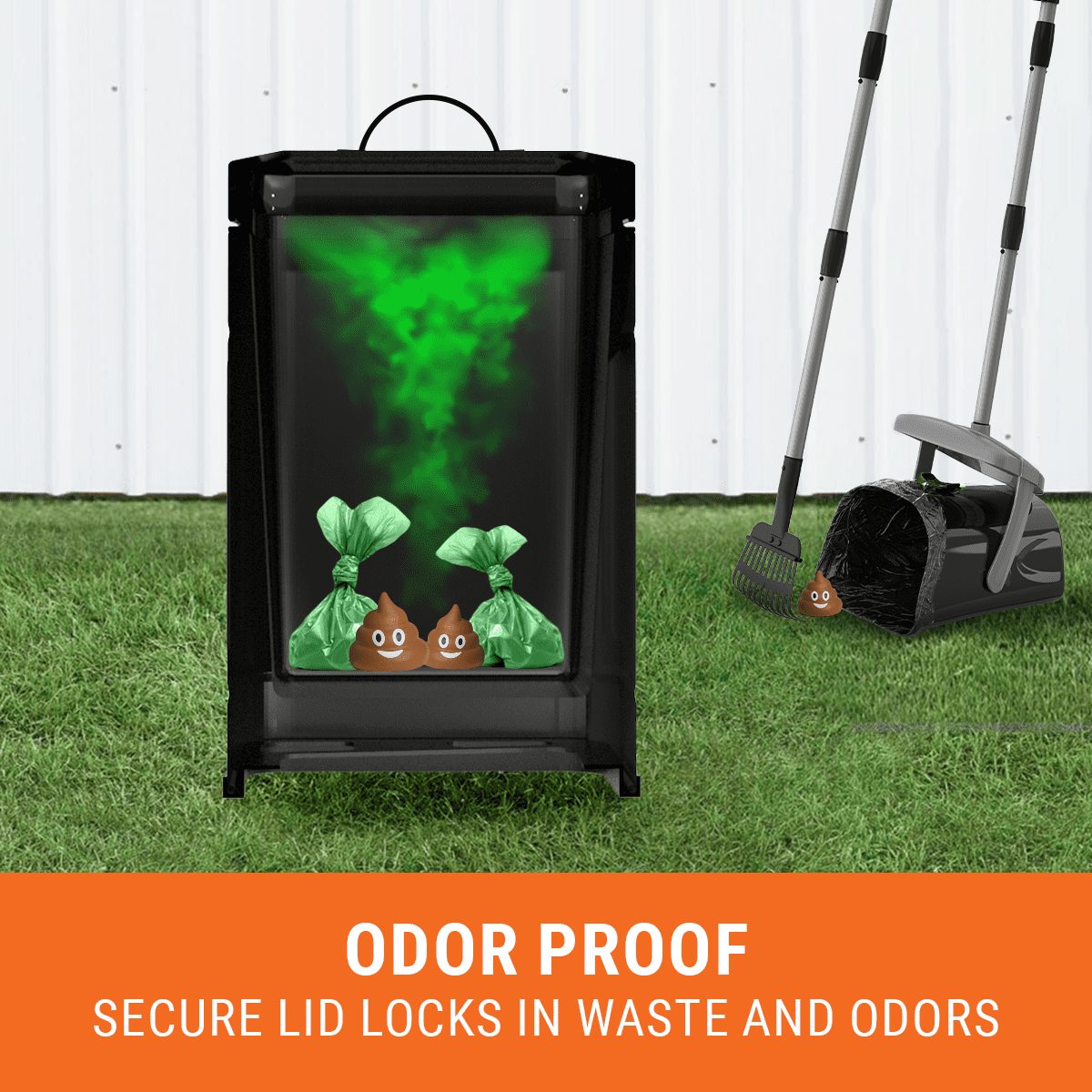 Pupzle Dog Poop Trash Can Outside, Trash Can for Dog Poop, 1.3 Gal, Black
