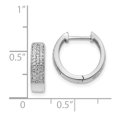 thumbnail image 2 of Real 14kt White Gold Diamond Hinged Hoop Earrings; for Adults and Teens; for Women and Men, 2 of 2