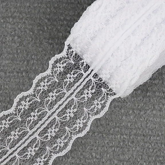 1 Roll 45mm 10 Yards Lace Tape Net Lace Trim Ribbon Ideal for Wedding Christmas Curtain Decorations DIY Hair Bows Sewing Fabric (Yellow,10 Yards (9.1 Meters))