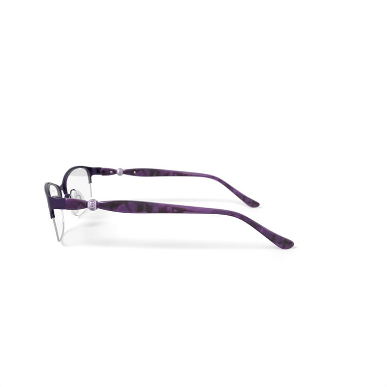EasyClip Women's Semi-Rimless Eyeglasses with Clip-On Sunglasses, EC973, Purple, 54-17-135, with Case - Walmart.com EasyClip Women's Semi-Rimless Eyeglasses with Clip-On Sunglasses, EC973, Purple, 54-17-135, with Case - Walmart.com