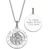 Personalized Planet Sterling Silver St. Christopher Engraved Medallion Pendant