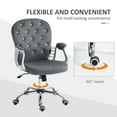 thumbnail image 5 of Vinsetto Button Tufted Home Office Chair with Adjustable Height Armrests, 5 of 9