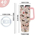 thumbnail image 5 of Dachshund Tumbler with Handle and Straw 40 OZ Weiner Dog Cup Cute Funny Dog Coffee Travel Mug Stainless Steel Insulated Water Bottle Dachshund Mom Stuff Decor Gifts for Women, 5 of 6