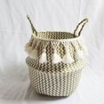 thumbnail image 3 of White Grid (double Knot Long Tassel) storage basket, 3 of 7