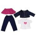 thumbnail image 2 of 4-Piece Jeans Jacket & Outfit Set for 18" Dolls – Includes Shirt, Dress, and Doll Accessories for My Life Dolls, 2 of 5