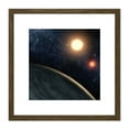 thumbnail image 1 of Space NASA Planet Kepler-16b Binary Star Illustration 8X8 Inch Square Wooden Framed Wall Art Print Picture with Mount, 1 of 4
