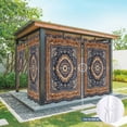 thumbnail image 6 of Blue Burnt Orange Boho Outdoor Curtains for Patio Waterproof,Windproof Privacy Curtains with Weighted Bottom,Antique Southwestern Tribal Outside Drapes for Picnic Garage Yard Cabana 54"x84" 1 Panel, 6 of 8