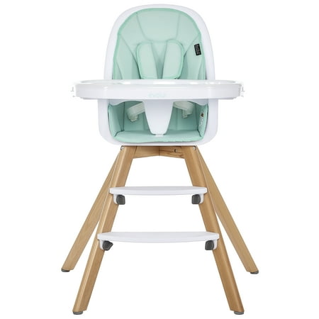 Evolur Zoodle 3-in-1 High Chair Booster Feeding Chair with Modern Design, Mint (Model #254)