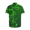 thumbnail image 4 of Blusa y camisa de manga corta con cuello vuelto para hombre Camisa de manga corta estampada para el Día de San Patricio Tops casuales con cuello vuelto Camisa Blusa Tops para hombre, 4 of 5