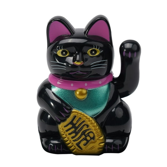Solar Powered Lucky Cat Welcoming Chinese Lucky Cat Waving Hand Beckoning Fortune Cat Figurines For Christmas Decoration