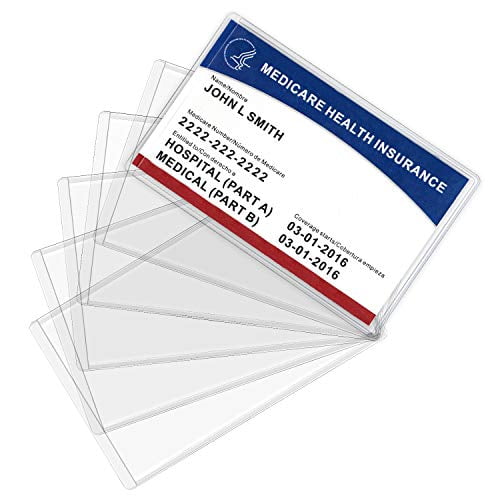 Plastic Card Protector 16-Pack Clear Vinyl Medicare Card Protector Sleeves  - Credit Card Size, PVC, Keep Cards Safe & Clean Amazon Credit Card