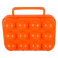 thumbnail image 1 of Caja de almacenamiento con soporte para portador de huevos con asa plegable portátil, 12 cajas para huevos, contenedor para cocina al aire libre (naranja), 1 of 5