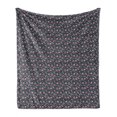 thumbnail image 1 of Flowers Soft Flannel Fleece Blanket, Romantic Buds Bouquets and Lilly Branches Gardening Pastel Motif Pattern, Cozy Plush for Indoor and Outdoor Use, 50" x 60", Coral Grey Turquoise, by Ambesonne, 1 of 5