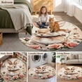 thumbnail image 6 of Round Area Rug 3ft, Watercolor Floral Easter Egg Non-Slip Non-Shedding Floor Mat, Pastoral Rose on Retro Backdrop Washable Sturdy Carpet for Living Room Bedroom Home Decor, 6 of 9