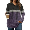 thumbnail image 2 of ZyeKqe Hoodies for Women Casual Ribbed Knit V Neck Sweatshirts Long Sleeve Fall Warm Pullover Sweater Tops, 2 of 6