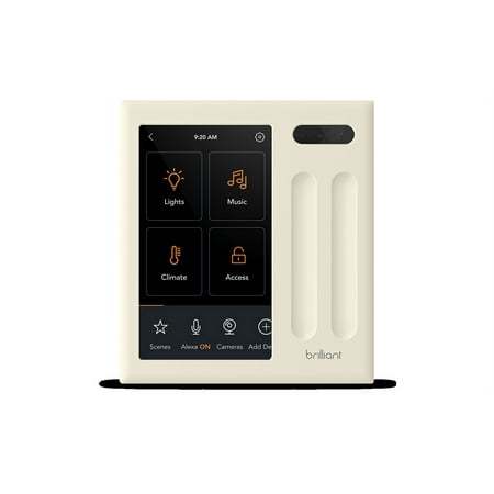Brilliant - Wi-Fi Smart 2-Switch Home Control Panel with Voice Assistant - White