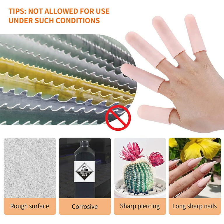 Ezakka Finger Cots, 20 Pcs Gel Finger Protectors Finger Sleeves Finger Gloves Covers Fingertip Bandages for Finger Cracking, Dermatitis, Psoriasis