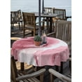 thumbnail image 2 of Outdoor Tablecloth with Umbrella Hole for Patio/Picnic/Party/Camping, Pink Marble Waterproof Table Cloth Round Cover Washable, Summer Ocean Wave Red Ombre (Dia 54"), 2 of 8
