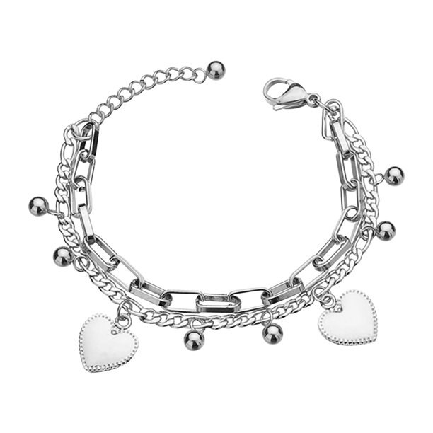 Xihbxyly Pulsera de Corazón, Elegante Brazalete de Acero Inoxidable, Diseño de Corazón de Melocotón Color Dorado, Material de Acero de Titanio Duradero, Accesorio de Moda para Todos Los Días, Regalo