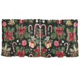 thumbnail image 7 of Yayeee Kitchen Curtains Tier Set of 2 Light Filtering 57"x24" Over Sink Window Panels, Black Christmas Holly, 7 of 7