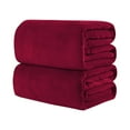 thumbnail image 3 of JUMNUYCUH Flannel Fleece Throw Blanket, Super Soft Cozy Thick Fluffy Blanket, Microfiber Lightweight Plush Fuzzy Blanket for Couch, Bed and Sofa, All Seasons, 20" x 28", Wine Red, 3 of 4