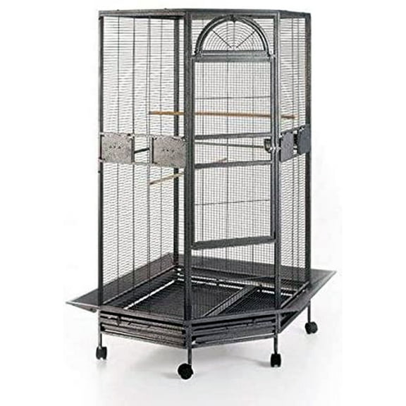 63.5" Extra Large Deluxe Corner Flight Bird Parrot Breeding Cage 1/2-inch Bar Spacing With Around Metal Seed Skirts for Cockatiel Parakeet Budgies Aviary Canary Lovebird Finch
