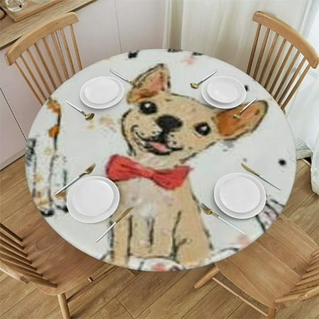 

Patifu Round Tablecloth Stain-Resistant and Washable Ideal for Indoor and Outdoor Use 100% Polyester Outdoor Picnic Camping and Indoor Kitchen Dining Party Tablecloth 38 -42